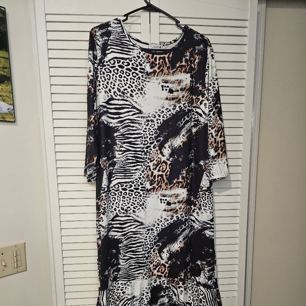 Animal Print NUGGLES Layering Dress With Ruffles